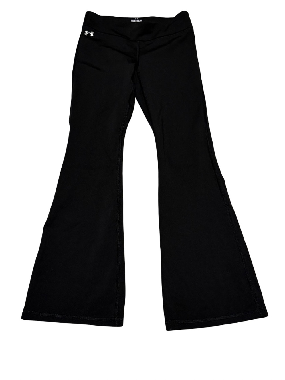 Under Armour Girls Flared Athletic Leggings Black Youth Medium